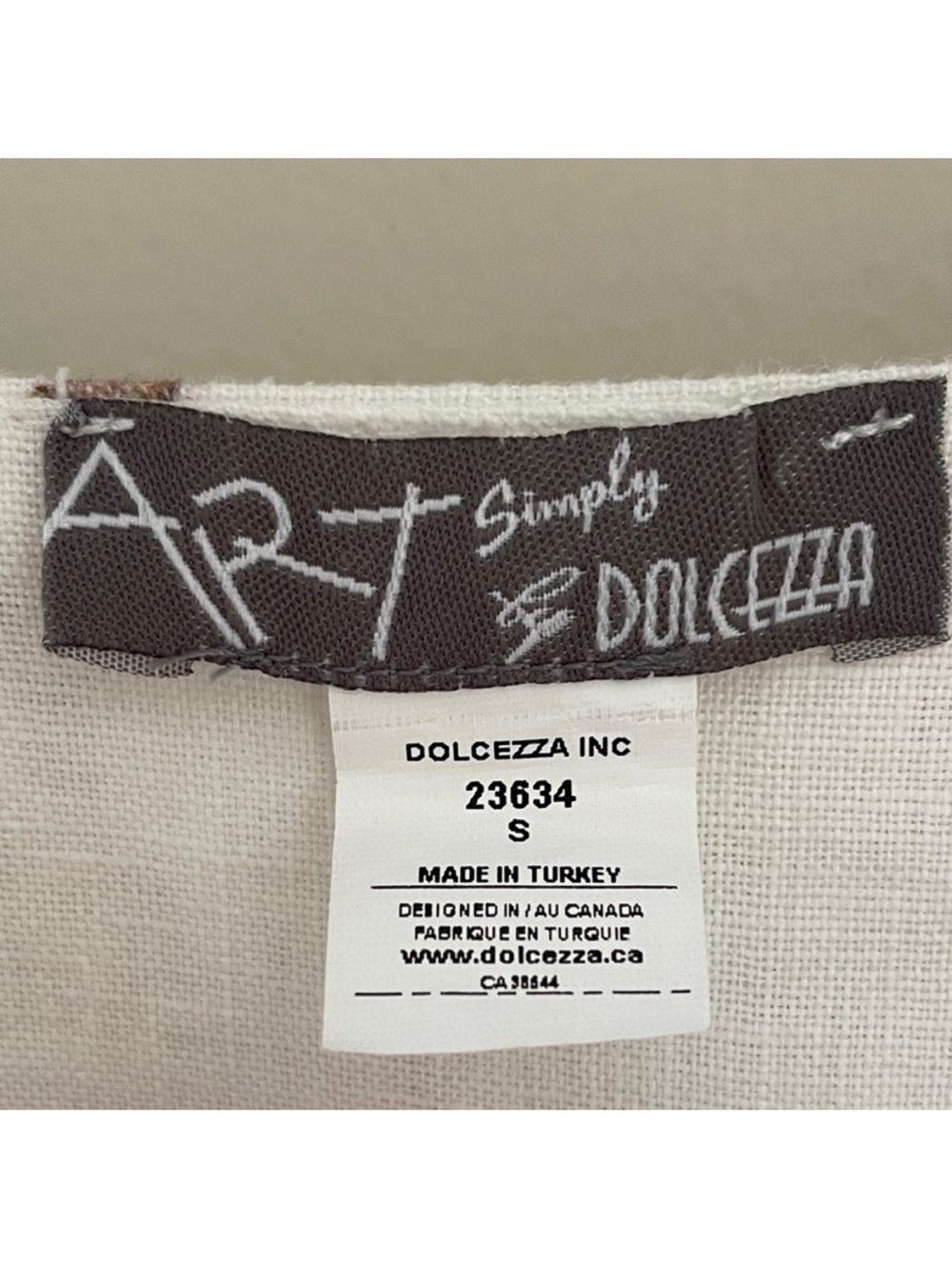 Dolcezza Linen Floral Art Midi Dress Small Watercolor Button Front Whimsical - Picture 12 of 13